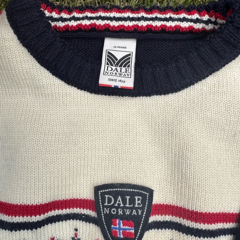 Dale of Norway kids Sweater in Navy, White, and Red